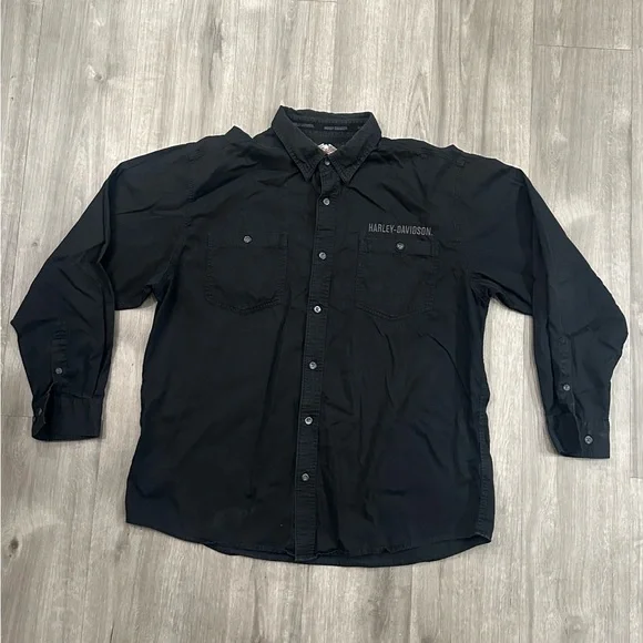 chinese dress ladies Harley-Davidson Men's Button Long Sleeve Shirt Willie G Skull, Black